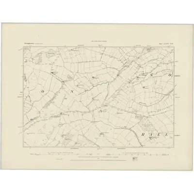 1883 Map of Nottinghamshire XXXIV.NW, 1884 Print