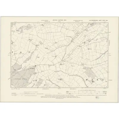 1898 Map of Nottinghamshire XXXIV.NW, 1900 Print