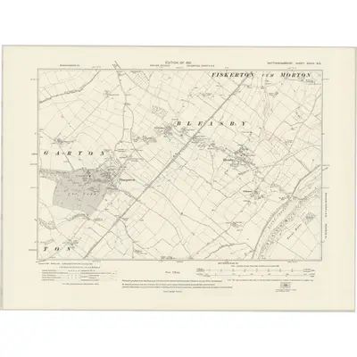 1915 Map of Nottinghamshire XXXIV.SE, 1921 Print