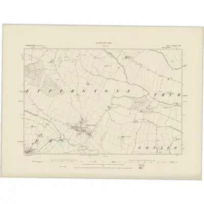 1883 Map of Nottinghamshire XXXIV.SW, 1884 Print