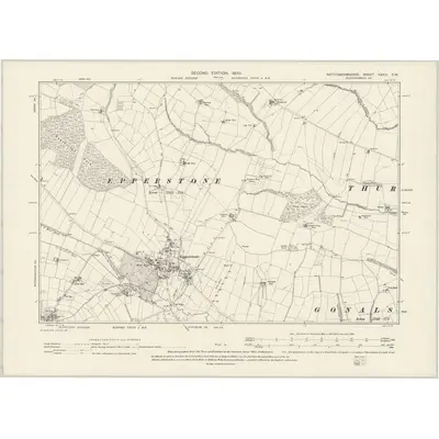 1899 Map of Nottinghamshire XXXIV.SW, 1900 Print