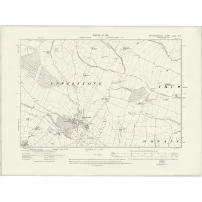 1915 Map of Nottinghamshire XXXIV.SW, 1921 Print