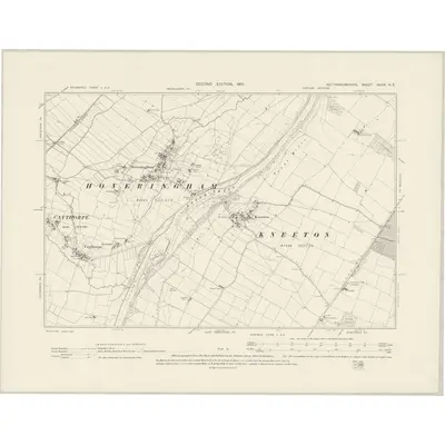 1899 Map of Nottinghamshire XXXIX.NE, 1901 Print