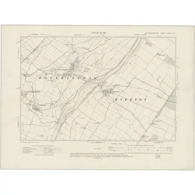 1913 Map of Nottinghamshire XXXIX.NE, 1919 Print