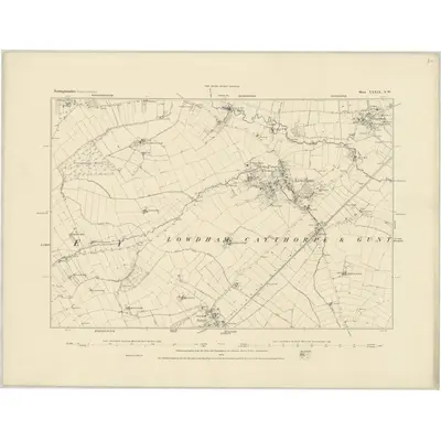 1882 Map of Nottinghamshire XXXIX.NW, 1883 Print