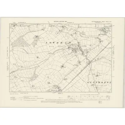 1899 Map of Nottinghamshire XXXIX.NW, 1901 Print