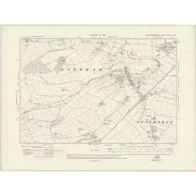 1913 Map of Nottinghamshire XXXIX.NW, 1921 Print
