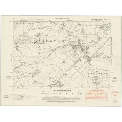1950 Map of Nottinghamshire XXXIX.NW, 1952 Print