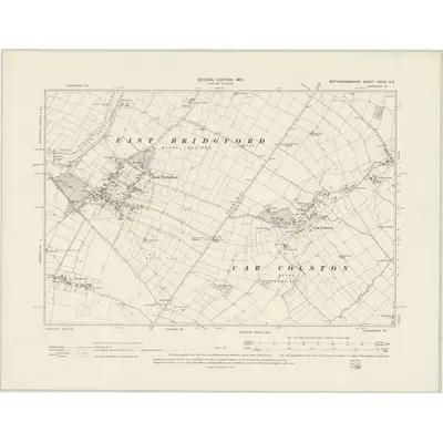 1899 Map of Nottinghamshire XXXIX.SE, 1901 Print