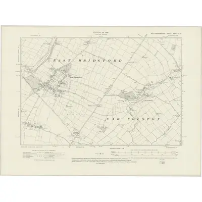 1912 Map of Nottinghamshire XXXIX.SE, 1919 Print