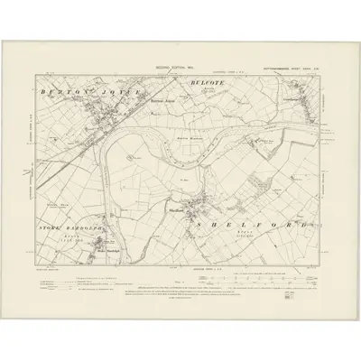1899 Map of Nottinghamshire XXXIX.SW, 1901 Print
