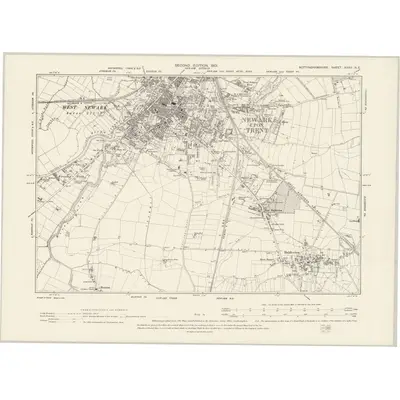 1898 Map of Nottinghamshire XXXV.NE, 1901 Print