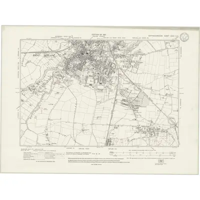 1915 Map of Nottinghamshire XXXV.NE, 1933 Print