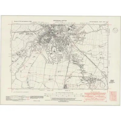 1938 Map of Nottinghamshire XXXV.NE, 1947 Print