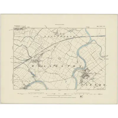 1883 Map of Nottinghamshire XXXV.NW, 1884 Print