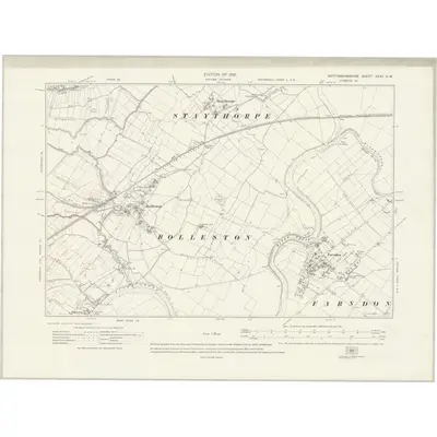 1915 Map of Nottinghamshire XXXV.NW, 1921 Print