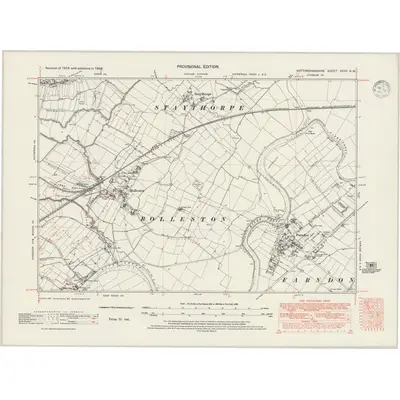 1938 Map of Nottinghamshire XXXV.NW, 1947 Print