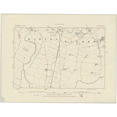 1883 Map of Nottinghamshire XXXV.SE, 1884 Print