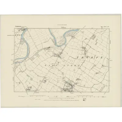 1883 Map of Nottinghamshire XXXV.SW, 1884 Print