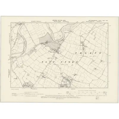 1899 Map of Nottinghamshire XXXV.SW, 1900 Print