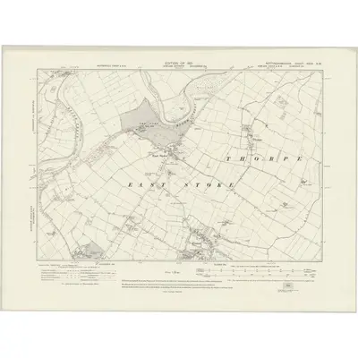 1915 Map of Nottinghamshire XXXV.SW, 1921 Print