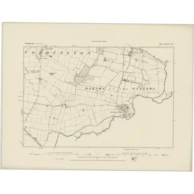 1883 Map of Nottinghamshire XXXVI.NW, 1884 Print