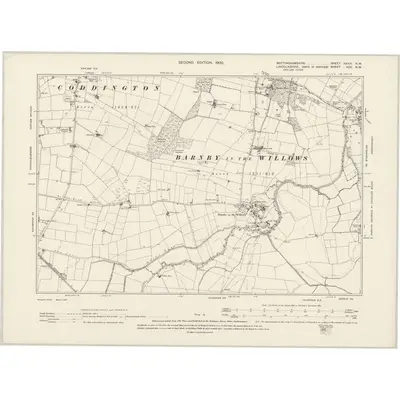 1899 Map of Nottinghamshire XXXVI.NW, 1900 Print