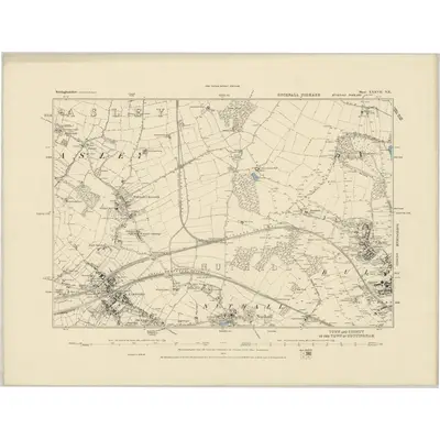 1879 Map of Nottinghamshire XXXVII.NE, 1885 Print