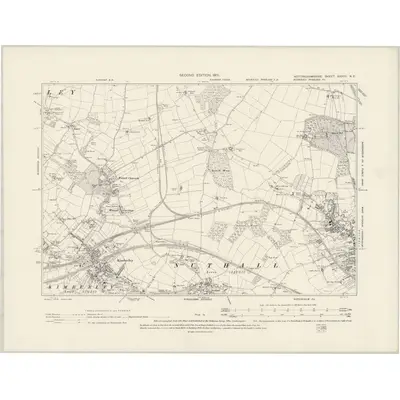 1899 Map of Nottinghamshire XXXVII.NE, 1901 Print