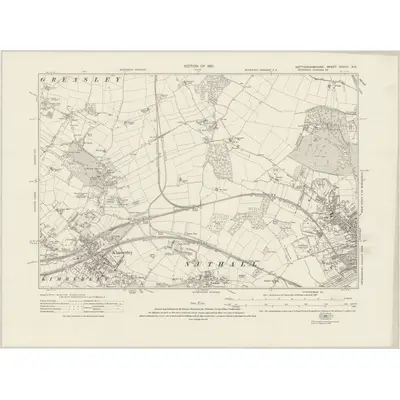 1913 Map of Nottinghamshire XXXVII.NE, 1921 Print