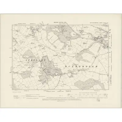 1899 Map of Nottinghamshire XXXVII.SE, 1901 Print