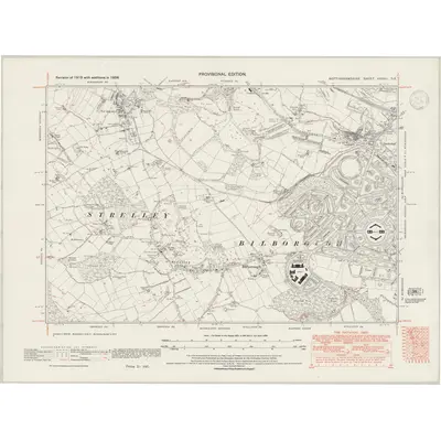 1938 Map of Nottinghamshire XXXVII.SE, 1947 Print