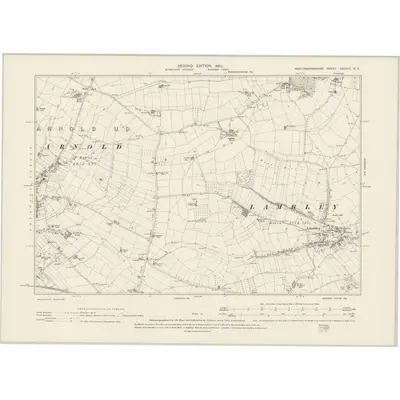 1899 Map of Nottinghamshire XXXVIII.NE, 1901 Print