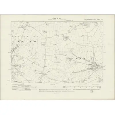 1913 Map of Nottinghamshire XXXVIII.NE, 1919 Print