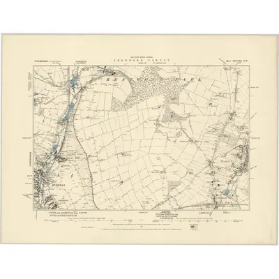 1878 Map of Nottinghamshire XXXVIII.NW, 1885 Print