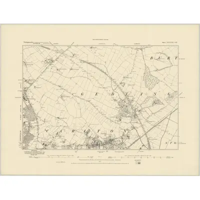 1878 Map of Nottinghamshire XXXVIII.SE, 1885 Print