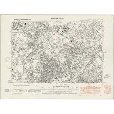 1938 Map of Nottinghamshire XXXVIII.SW, 1947 Print