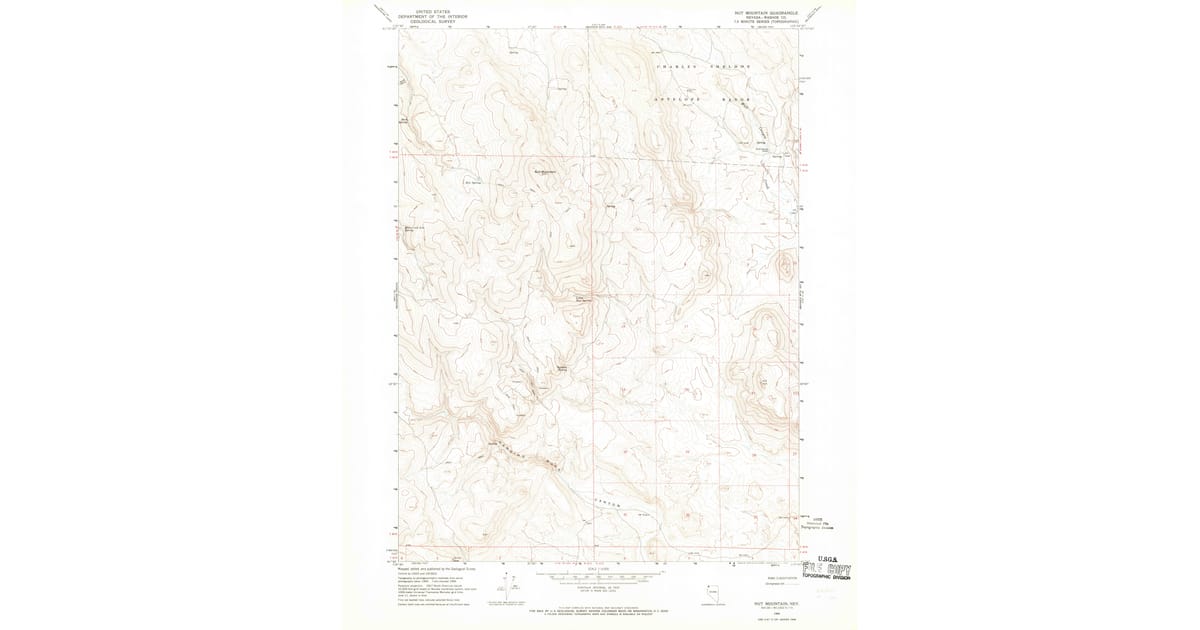 Nut Ruck Topographic 1966 Map of Nut Mountain, Washoe County, NV — High-Res | Pastmaps