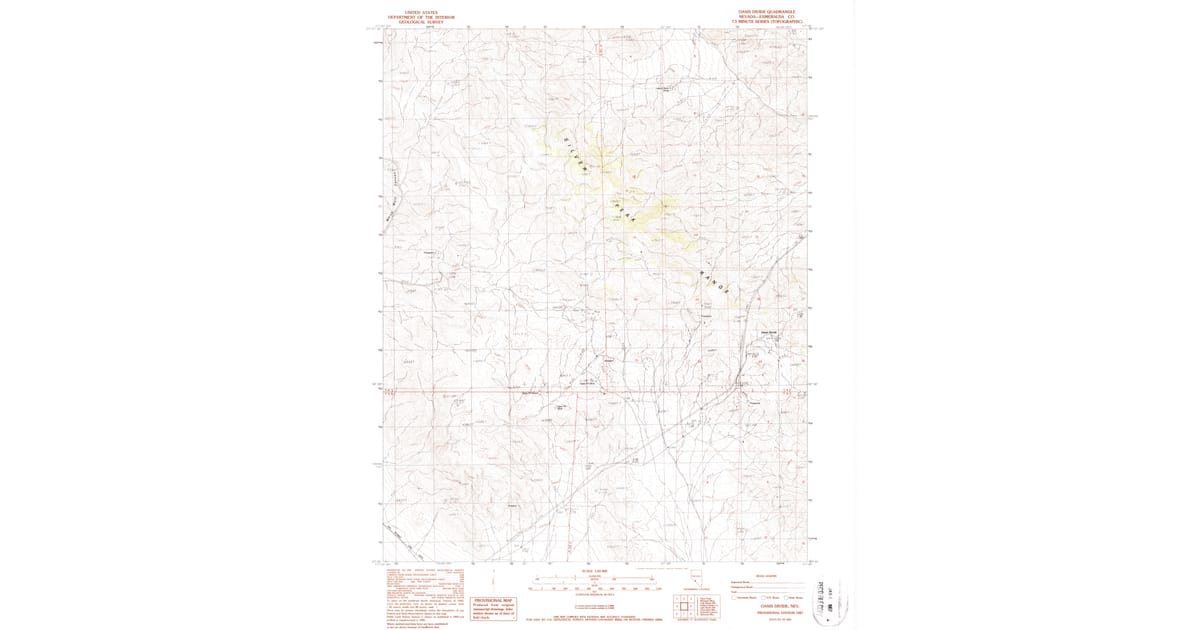 1987 Map of Oasis Divide, Esmeralda County, NV — High-Res | Pastmaps