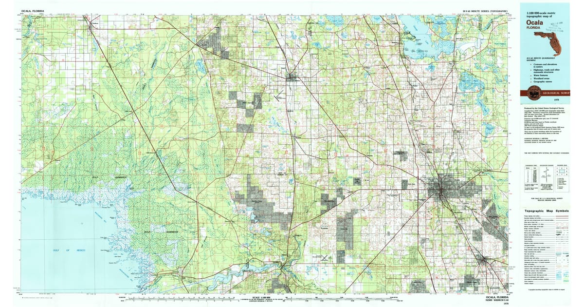 1970s Maps of Danks Corner FL - Ocala Levy County Fl Usgs Topo 1978 P1980 Og 1200x630