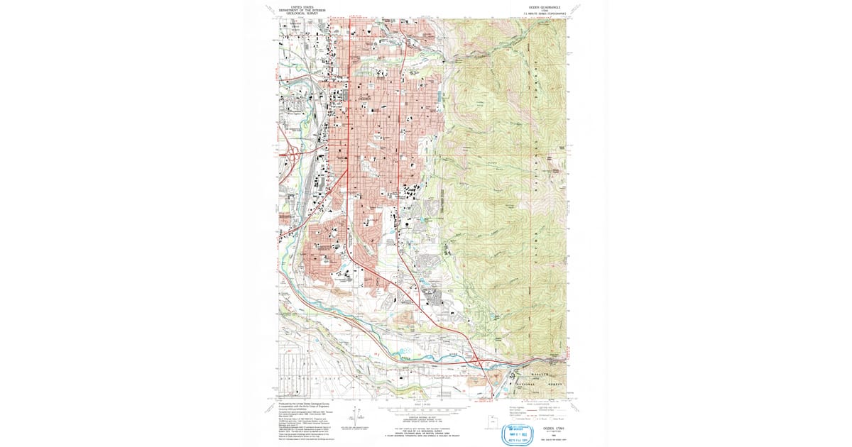 1992 Map of Ogden, UT — High-Res | Pastmaps