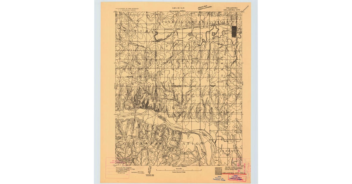 Old Maps of Barrows Oklahoma City - Oklahoma City Oklahoma County Ok Usgs Topo 1893 Og 1200x630