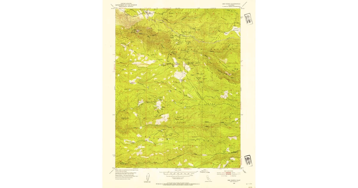 Omo Ranch 1952 Map of Omo Ranch, El Dorado County, CA — High-Res | Pastmaps