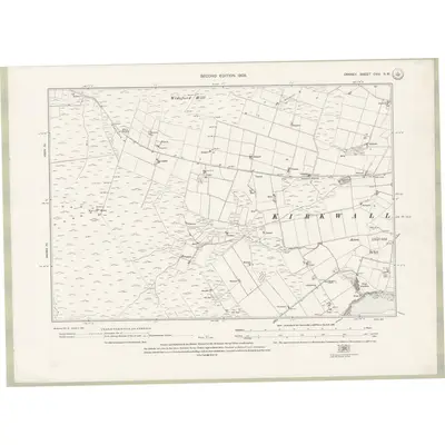 1900 Map of Orkney Sheet CVIII.NW, 1903 Print