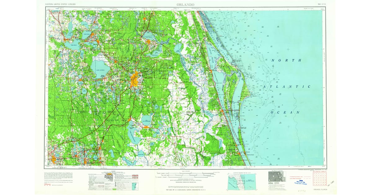 1960s Maps of Tildenville FL - Orlando Orange County Fl Usgs Topo 1962 Og 1200x630