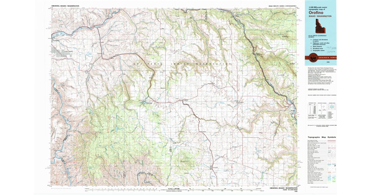 1981 Map of Orofino, ID — High-Res | Pastmaps