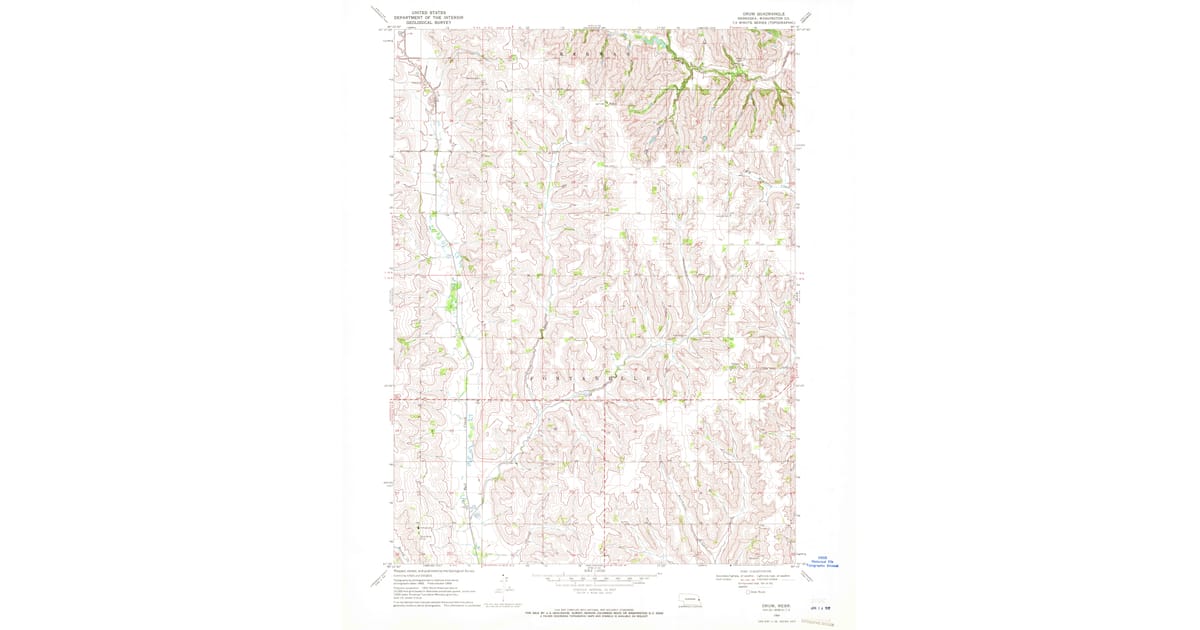 1969 Map of Orum, Washington County, NE — High-Res | Pastmaps