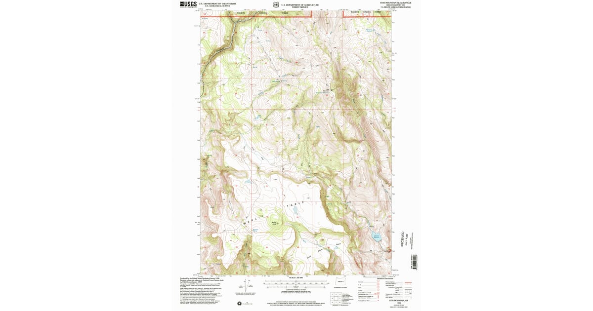 Otis Ridge Map 1999 Map of Otis Mountain, Harney County, OR — High-Res | Pastmaps