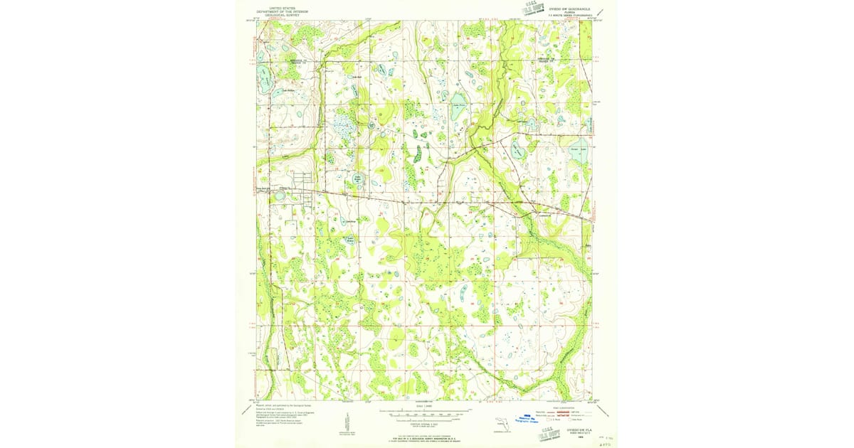 1900s 20th Century Maps of High - Oviedo Sw Orange County Fl Usgs Topo 1953 P1955 Og 1200x630