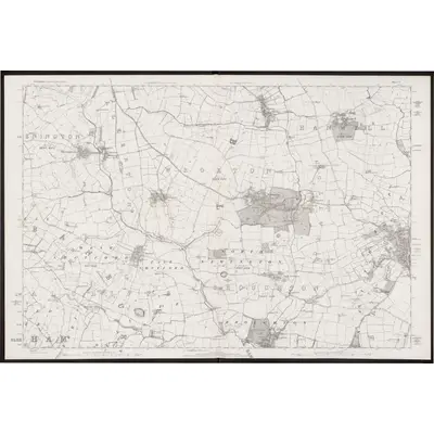 1881 Map of Oxfordshire 5, 1887 Print